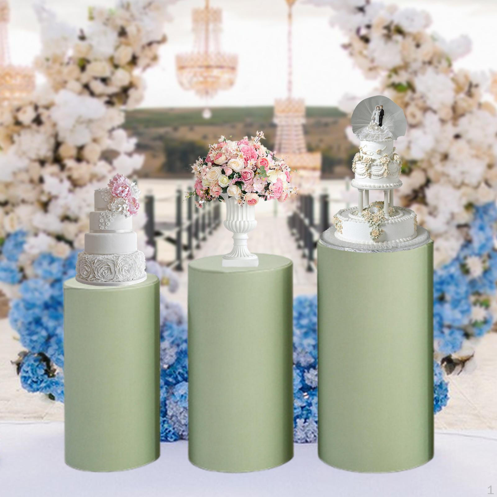 

3 шт. Цилиндрические крышки для десертных пьедесталов, подставки, крышка цоколя, подставка, столб зелёный
