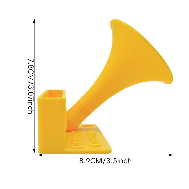 Yellow Plastic Portable Battery Free Speaker Desktop Phone Holder For Music