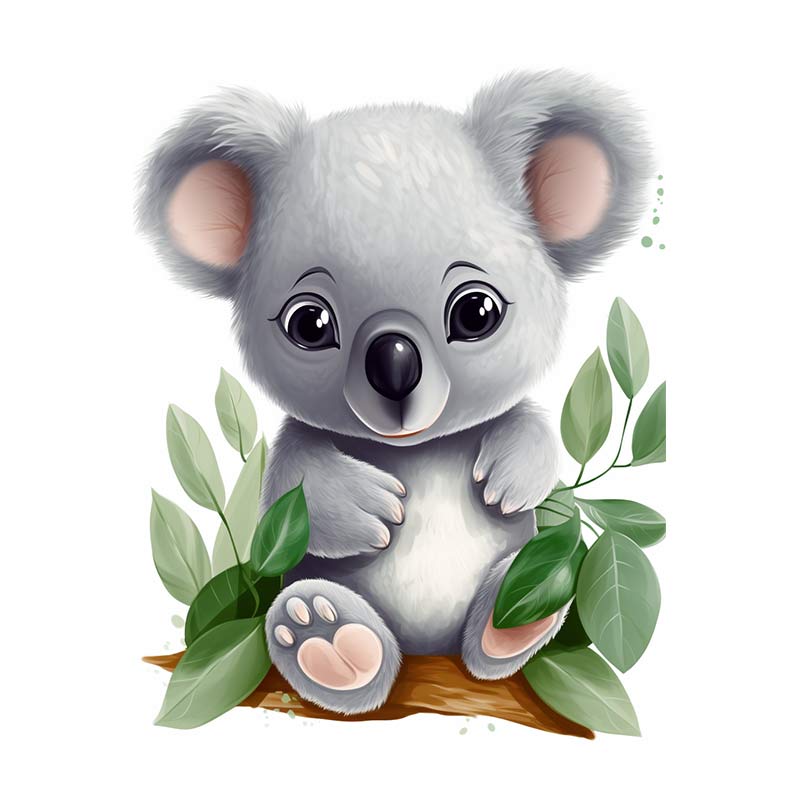 Cute Koala Animal Wall Sticker Baby Kids Room Decoration Mural Self-adhesive Bedroom Home Wallpaper Nursery Decor Transparent Decals M446