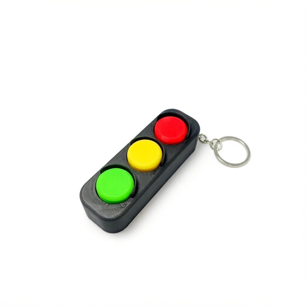 3D Printed Fidget Clicker Keychain Lightweight Portable Traffic Light Fidget Pleasant Touch Clickable Functions Backpack Charm