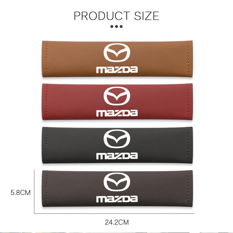 2Pcs Leather Car Seat Belt Shoulder Pad Safety Strap Cover For Mazda 6 2 3 CX50 CX60 BT-50 CX5 CX30 MX-5 CX3 CX8 Atenza CX80 CX7