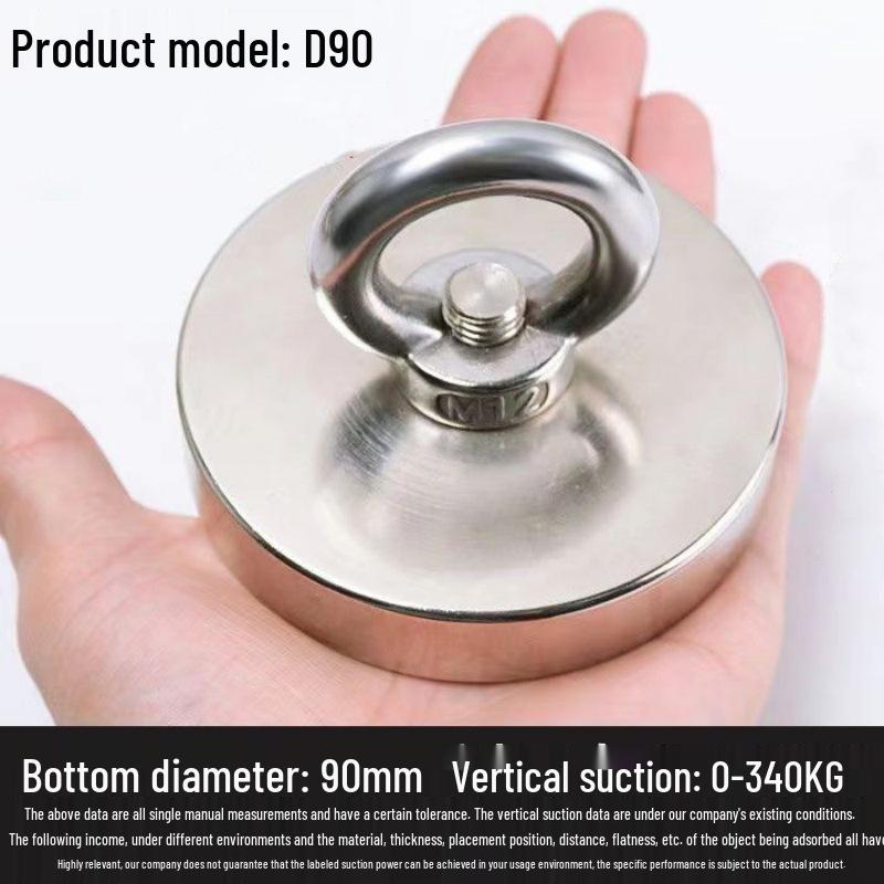 Round High-Strength Neodymium Fishing Magnet with Suction Cup Eyebolt