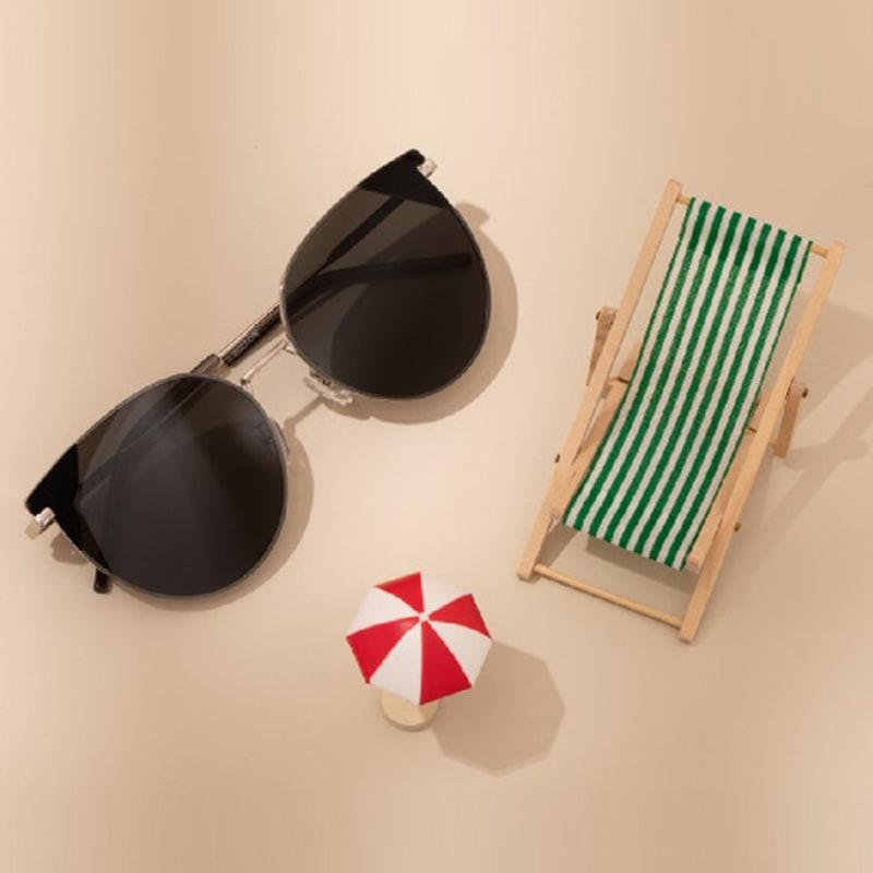 RECLOW B102 SILVER BLACK Sunglasses