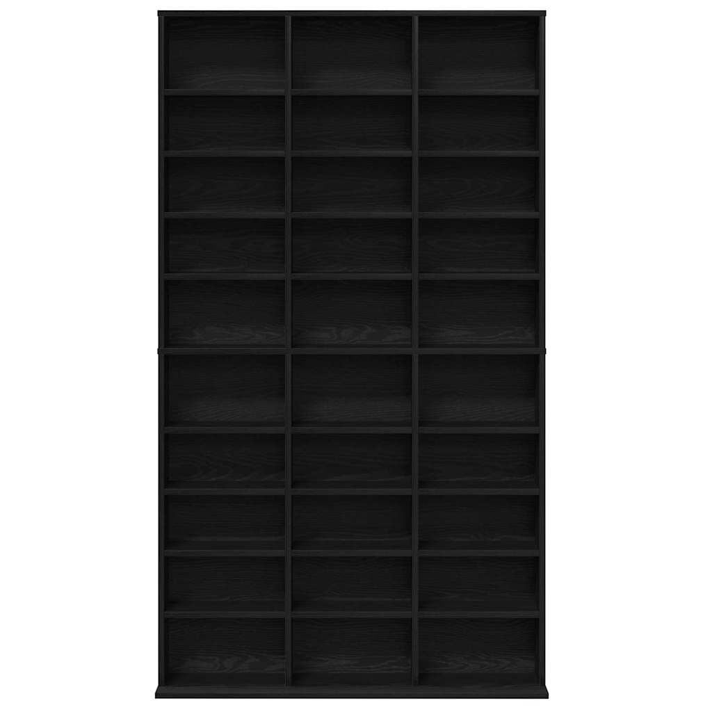 CD Shelf In Black Oak Effect 101 X 23 X 177.5 Cm Engineered Wood
