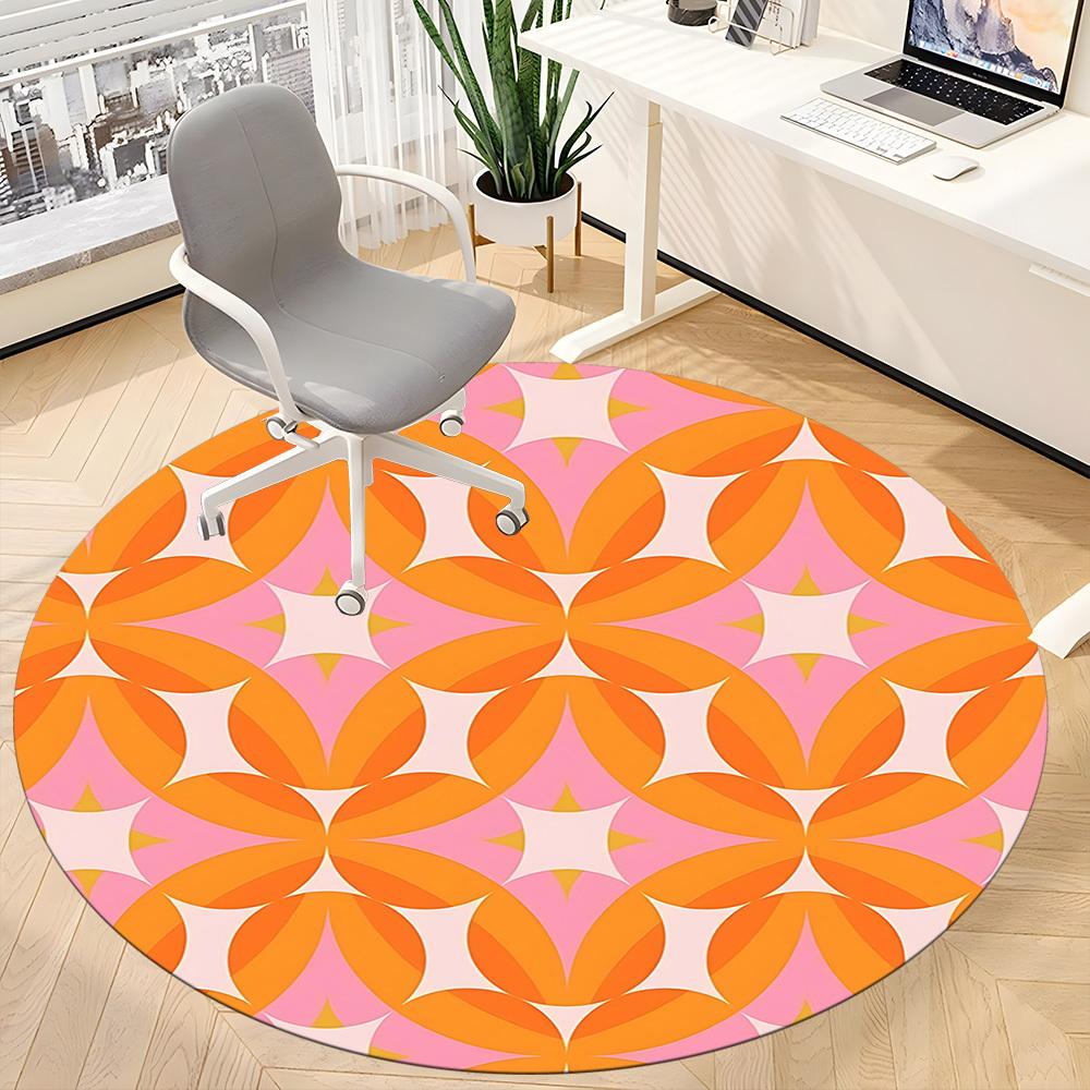 1pc Mandala Office Round Rug, Carpet for Office, Gaming, Lightweight Round Floor Mat yy260205044