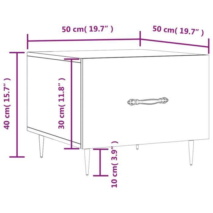 VidaXL Coffee Tables 2 Pcs White 50x50x40 Cm Engineered Wood 829349