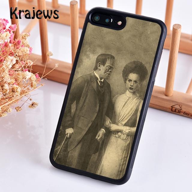 Krajews Bride of Frankenstein Phone Case Cover For iPhone 16 15 14 plus XS XR 11 12 mini 13 pro max coque Shell Fundas