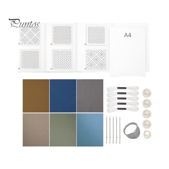 

Набор для вышивки Сашико Водорастворимая ткань Иглы Нитки Напёрсток DIY Стартовый набор Сашико для начинающих Ручная стежка и вышивка B