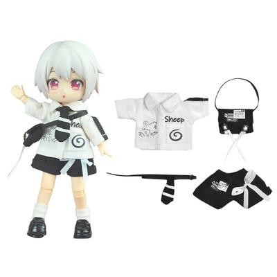 Rakulifey Obitsu 11 Clothing Set, OB11 Size Outfit, 1/12 Doll Clothes, Shirt, Bag, Tie, Shorts, Obitsu Doll Clothes, 4-Piece Set