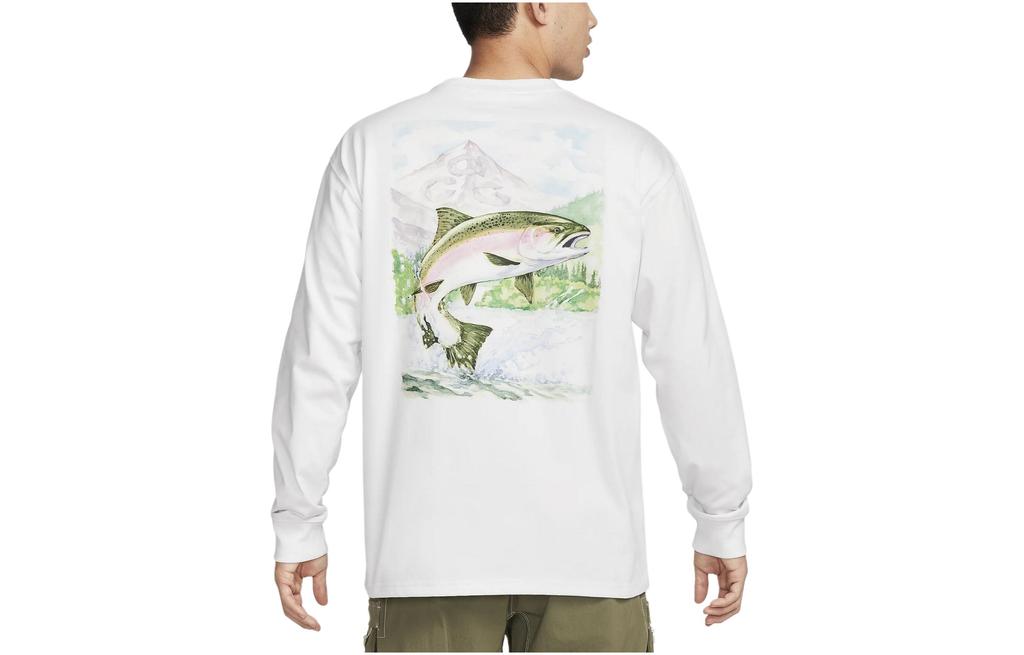 Nike ACG T Shirts Men's White Crew Neck Moderate Straight Fit FQ3728-121