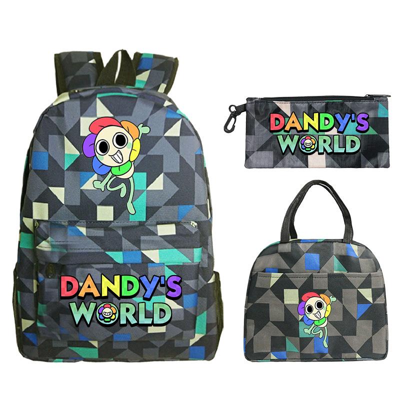 Dandy's world cartoon print fashion children's schoolbag set cross-border leisure student backpack three-piece set
