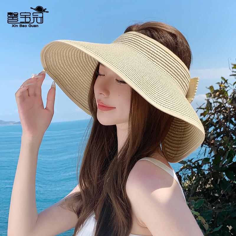8522 Summer Straw Hat Children's Eaves Foldable Empty Top Sun Hat Outdoor Beach Fashion Sun Hat
