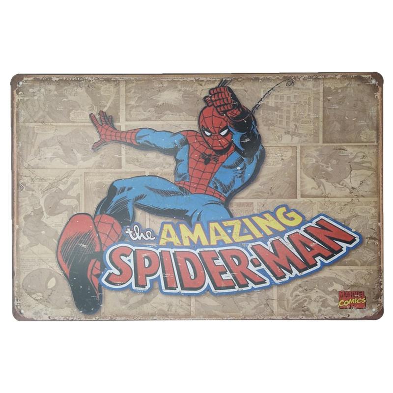 Classic Creative Cartoon Superhero Tin Sign For Bar Pub Home Wall Decor Retro Metal Poster