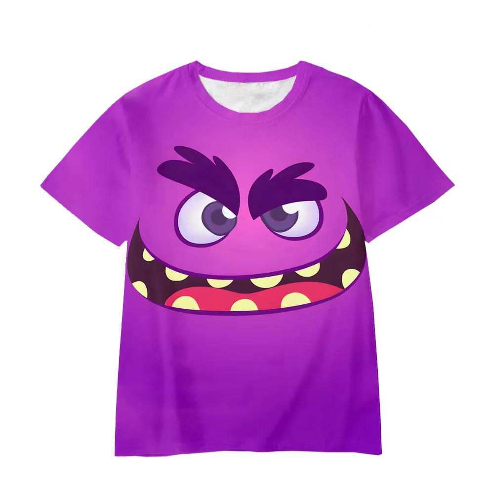 New Summer Cute Monster Inc Pattern Casual 3D Printed T-Shirt Childrens Tops Girls Boys Cosplay Round Neck Short Sleeve Clothing
