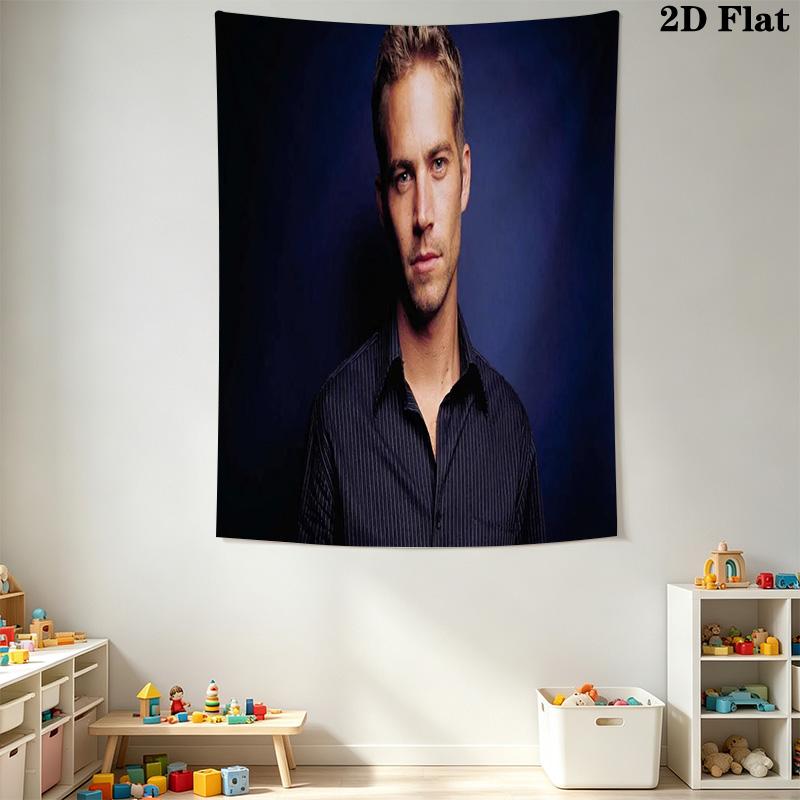 Rip Paul Walker Tribute Iconic Actor Tapestry Background Cloth Fashion Print Christmas Gift Home Decor Soft