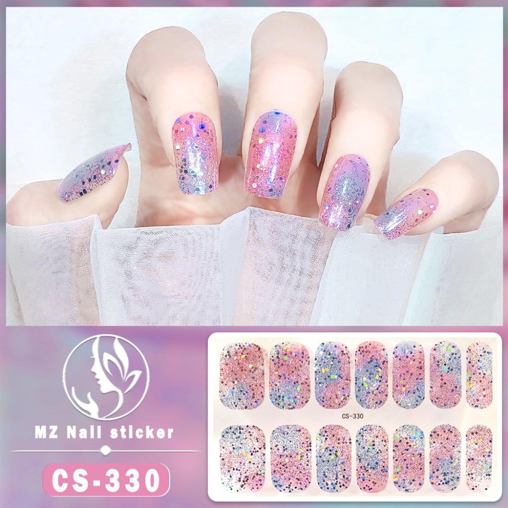 Nail Sticker Waterproof No-bake Gel Nail Polish Film Full Sticker Korean Multi-color Scallion Powder Nail Sticker Nail Sticker