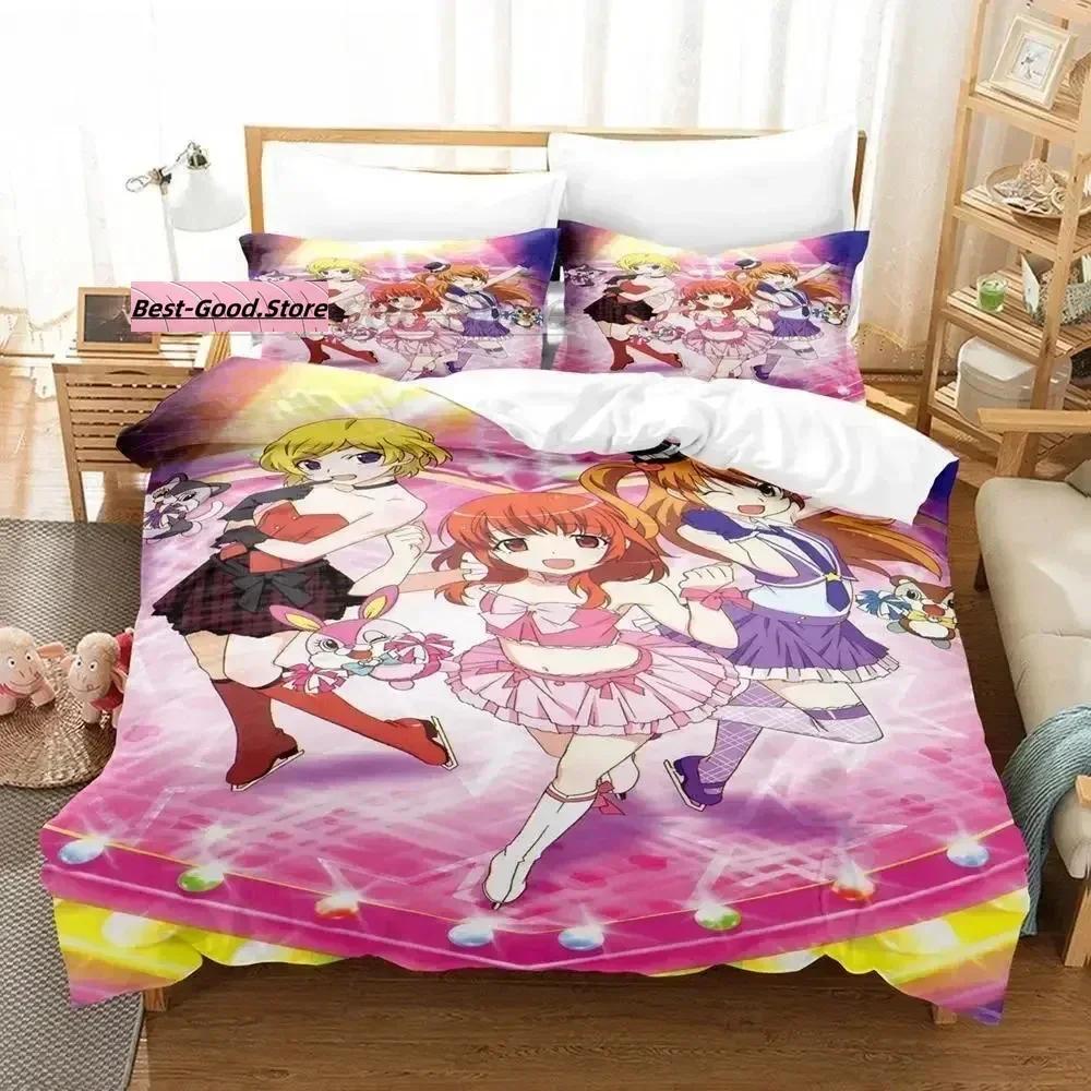 

3D Kawaii Girls Idol Time Pripara Bedding Set Single Twin Full Queen King Size Bed Set Adult Kid Bedroom bed sheet set 70x133cm 2pcs