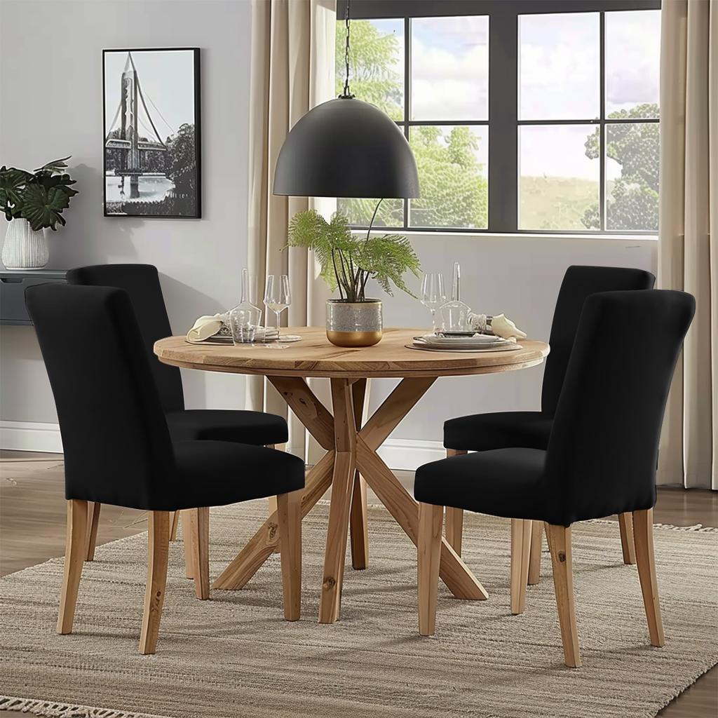 Dining Room Chair Covers Slipcovers Set of 4 Stretch Removable Washable Dining Chair Protector Decoration Cover Seat Slipcover
