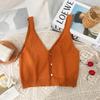 2024 Women's Ice Silk Solid Color Three-Button Knit Vest for Spring/Summer