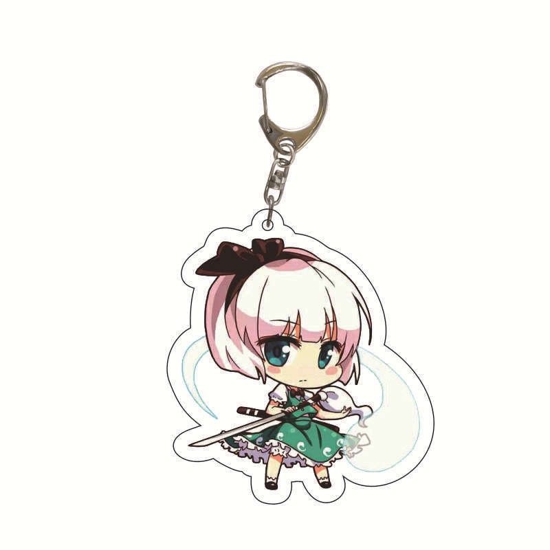 Anime Key Holder Eastern Project Mokou Kei Acrylic Keychain Bag Charm Anime Themed Collectible Toy