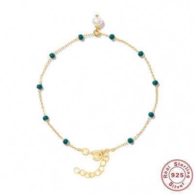 S925 Sterling Silver Temperament Personality Pearl Chalcedony Retro Temperament Noble Bracelet Bracelet