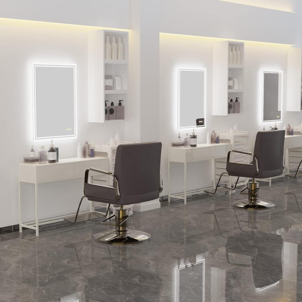 LED Wandspiegel, Horizontalspiegel, Badezimmerspiegel, 50 x 70 cm, beleuchtet, Waschraumspiegel, Waschtischspiegel, Vertikalspiegel, Spiegel, Antibeschlag,