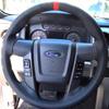 For Ford F150 SVT RAP Raptor F-150 2010-2016 Hand-stitched Full coverage Black Leather Car Steering Wheel protection Cover
