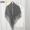 Knit Hollow Out Fake Collar Warm Tassel Shawl Scarf Fashion Pullover Lightweight Solid Knitted Large Scarfs Women Muffler Wrap