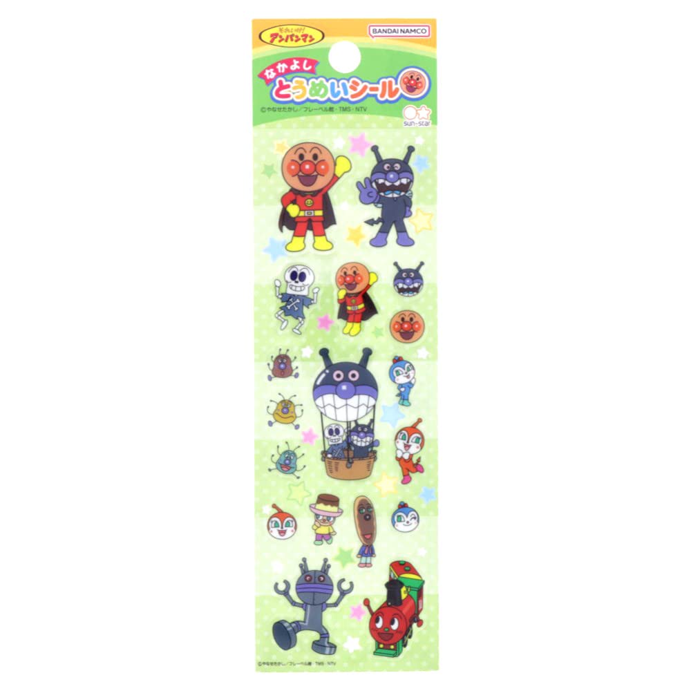 Sunstar Stationery Anpanman Friendship Set of 4 Stickers,
