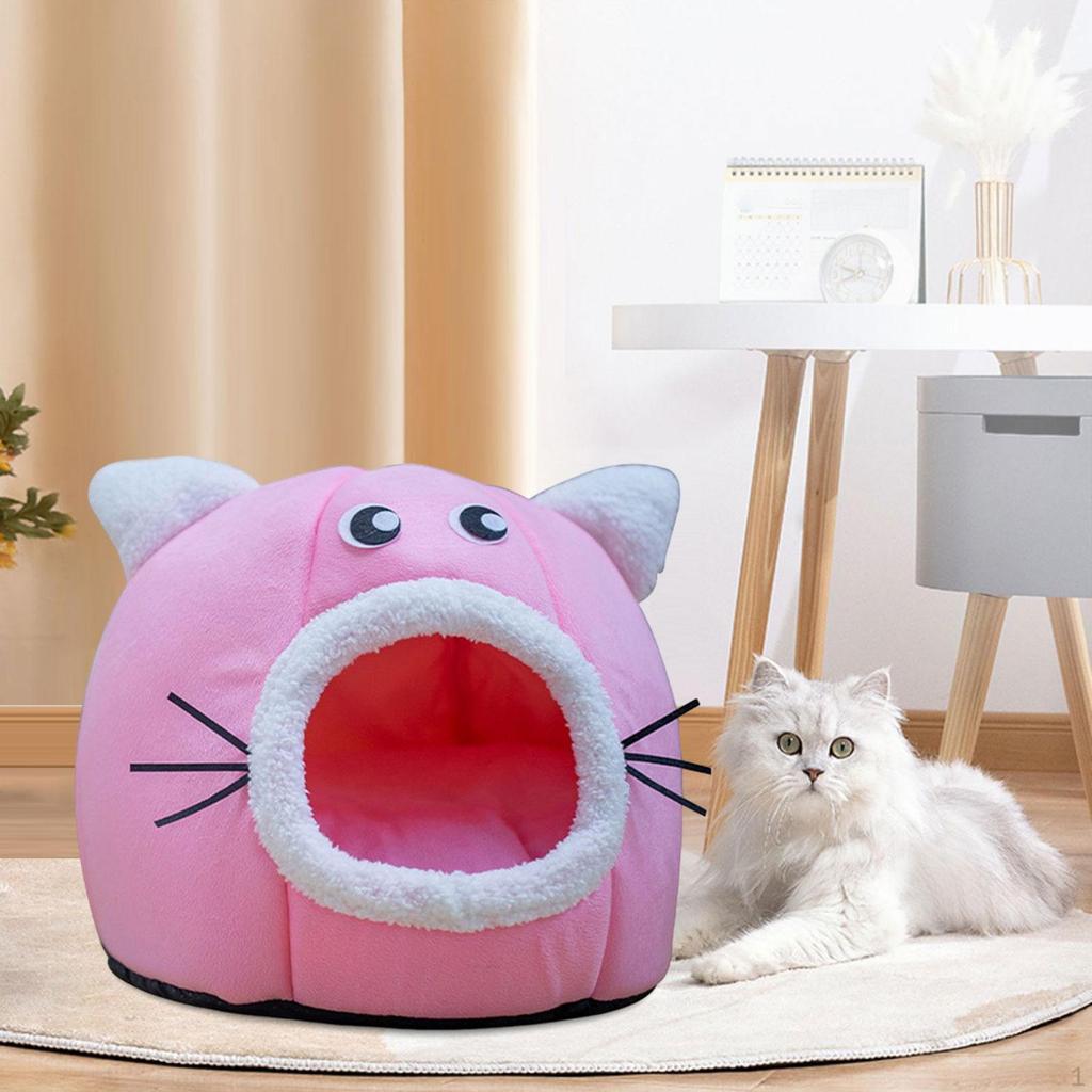Self Warming 2 In 1 Foldable Cave House Animal Shape Nest Pet Sleeping Bed for Cats and Small Dogs
