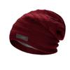 With Tag Fashion Fleece Lined Men's Winter Hat Warm Polyester Knitted Cap Striped Plain Beanies Male