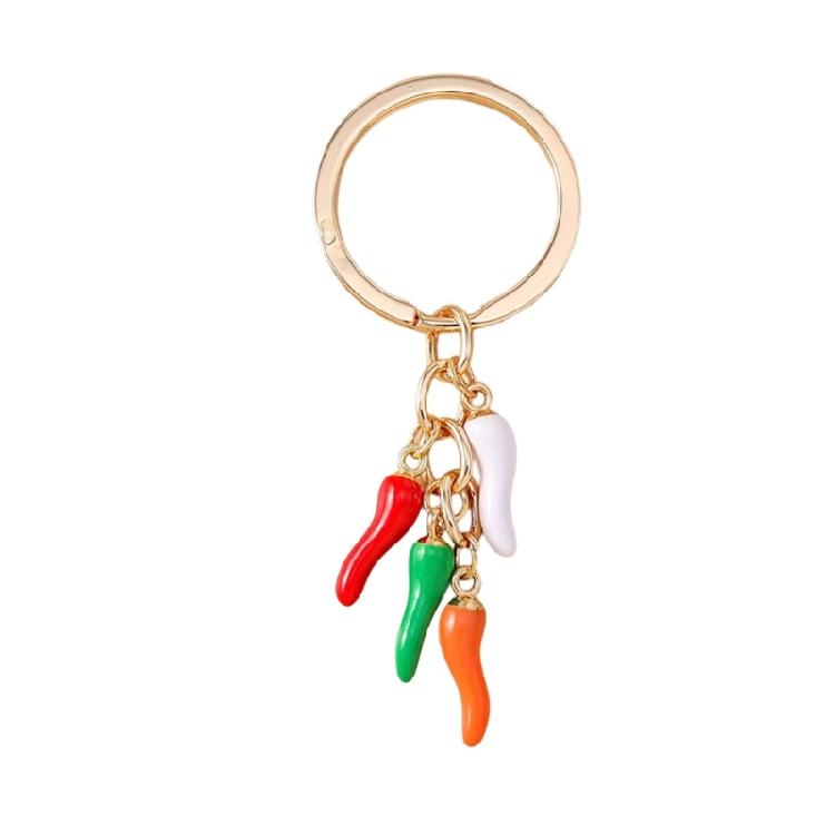 Portachiavi Creativo a Forma di Peperoncino Anello Portachiavi in Lega Accessorio Decorativo Portafoglio Auto Ciondolo da Appendere per Borse Regali