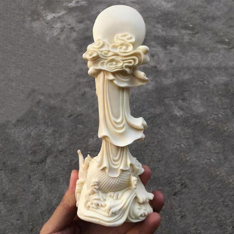 Dragon Fish Guanyin Bodhisattva  Characters Statue  Chinese Buddha Home Room Office Feng Shui Decorative Statue