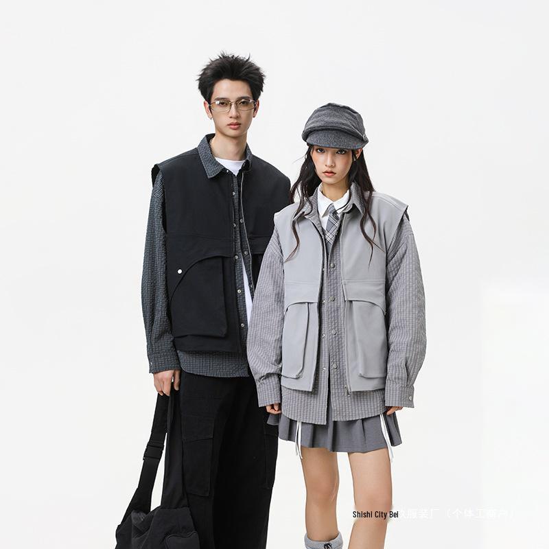 

Urban Functional Style Workwear: Two-Piece Shirt and Vest Jacket - 26 New Models M