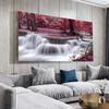 Landscape Natural Waterfall Canvas Painting Green Tree Forest Posters and Prints Wall Art Living Room Home Decor No Frame
