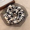 New Vintage Print Bow Ink Skirt Elastic Scrunchie Headband Elegant Fashion Lady Ponytail Streamer Hair Rope Hair Accessories