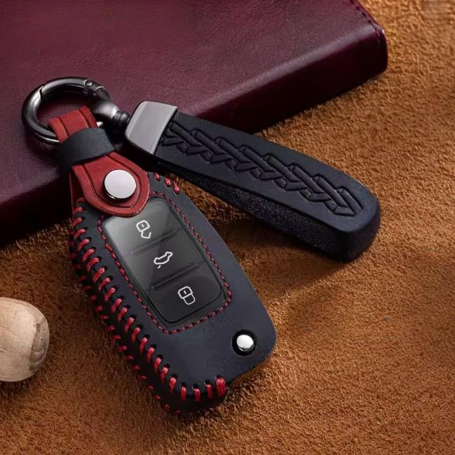 

Новый чехол для ключа-пульта автомобиля для Volkswagen VW Polo Golf Passat Tiguan Beetle Caddy T5 Up Eos Skoda Octavia Seat Leon Altea A style чёрный