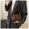 Women's 2025 Large Capacity Korean Fashion Shoulder & Crossbody Bag - Casual Retro Solid Color Handbag