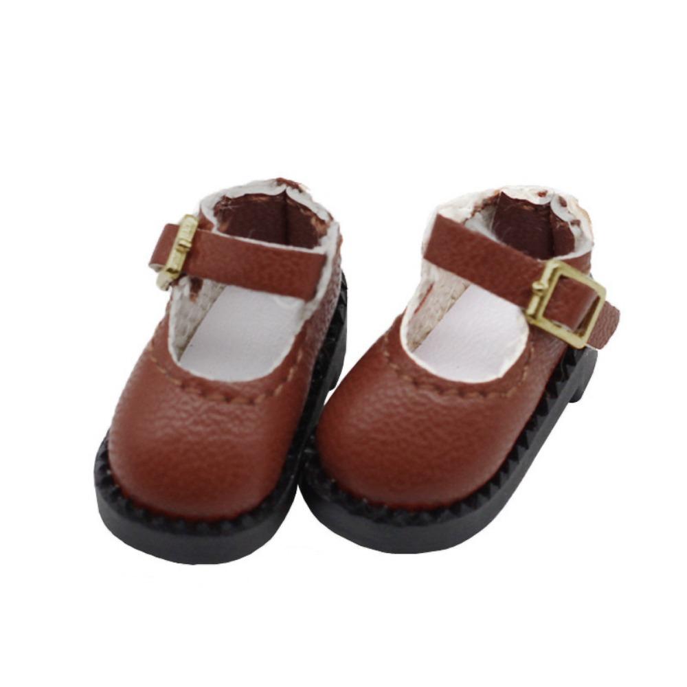 1Pair PU Leather 12 BJD Doll PU Shoes Round Toe OB11 Princess Shoes ob11 Doll Sandals  Kids Gifts