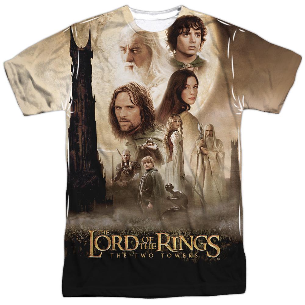 

LORD OF THE RINGS TOWERS Licensed Front Print Adult Men039;s Tee Shirt SM-3XL Unisex T-Shirt S