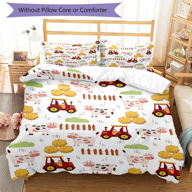 3pcs Truck Bedding Set Duvet Cover Closure Includes 1 Duvet Cover & 2 Pillowcases, Soft and Comfortable for All Seasons.