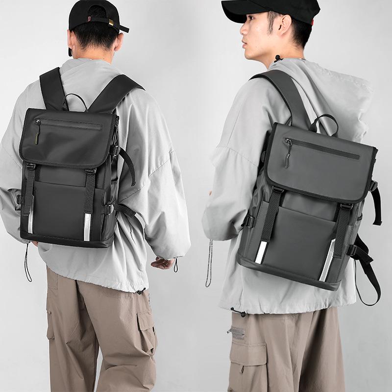 Men's Cross-Border Business Backpack - Large Capacity Travel and Outdoor Bag with Casual Printed Logo