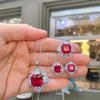 Jewelry Simulation Corundum Necklace 12 * 12 Ring 10 * 10 Earrings 8 * 8 Set