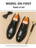 British Men's Carved Leather Brogues with Pointed Toe - Plus Size Formal & Casual Color Block Shoes