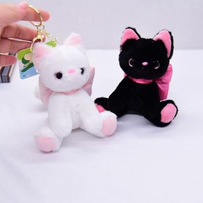 Soft Kitty Keyring Doll Plushies Doll Stuffed Doll Keychain Bow Cat Plush Keychain Kid Girl Boy
