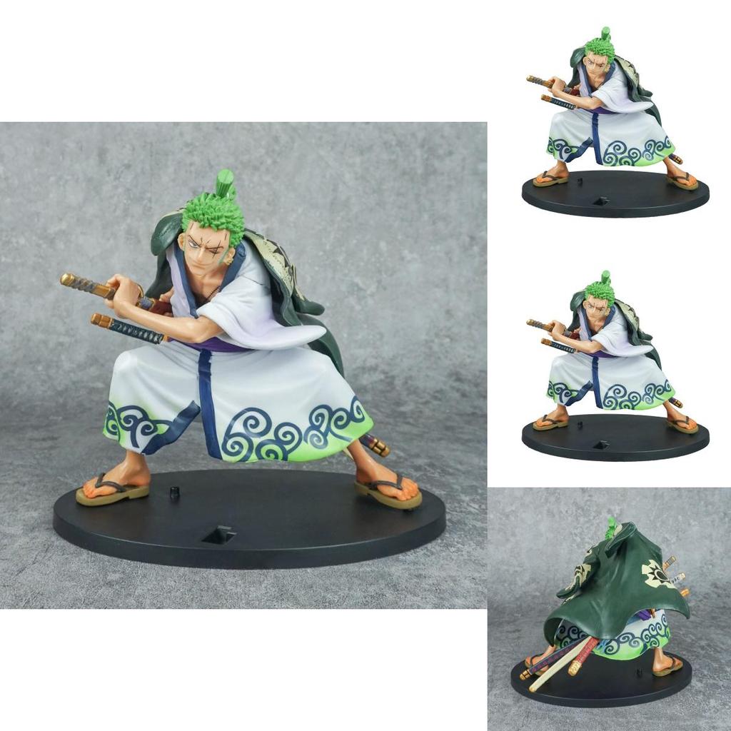 One Piece Kimono Zoro PVC Actionfigur mit japanischem Kampfstil für Sammler