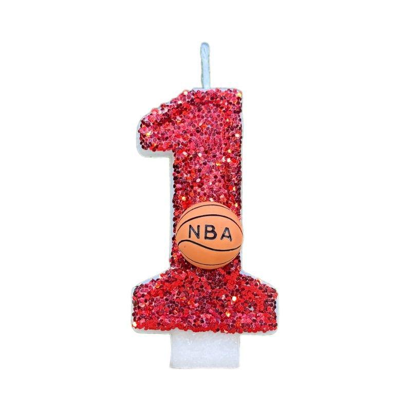 Basketball Number Birthday Cake Candles - Creative Digital Party Decorations