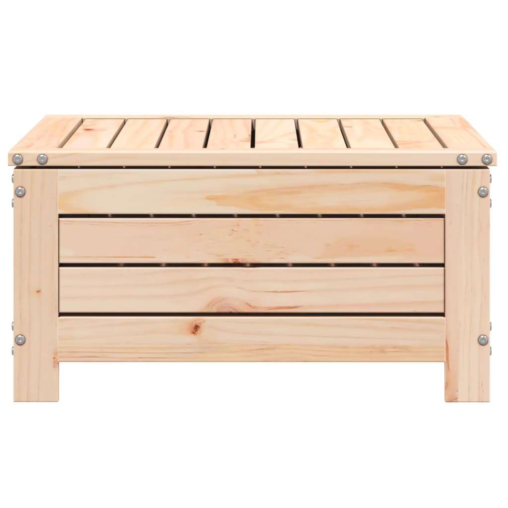 Garden Footstool with Cushion Solid Pine Wood