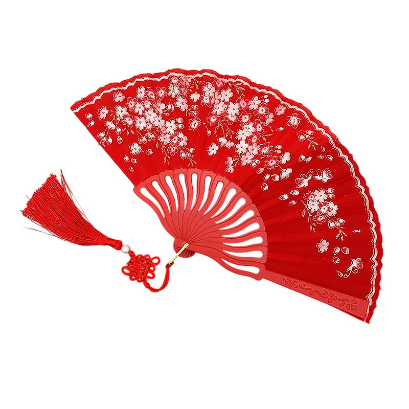 1PC Ancient Style Photography Folding Dance Performance Fan Elegant Plum Blossom Gift Plastic Classica New Chinese Style Colorful