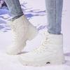 TUINANLE Women's Winter Boots Outdoor Anti-Slip Warm Plush Lined Cotton Shoes Casual Lace-Up Sports Shoes Men